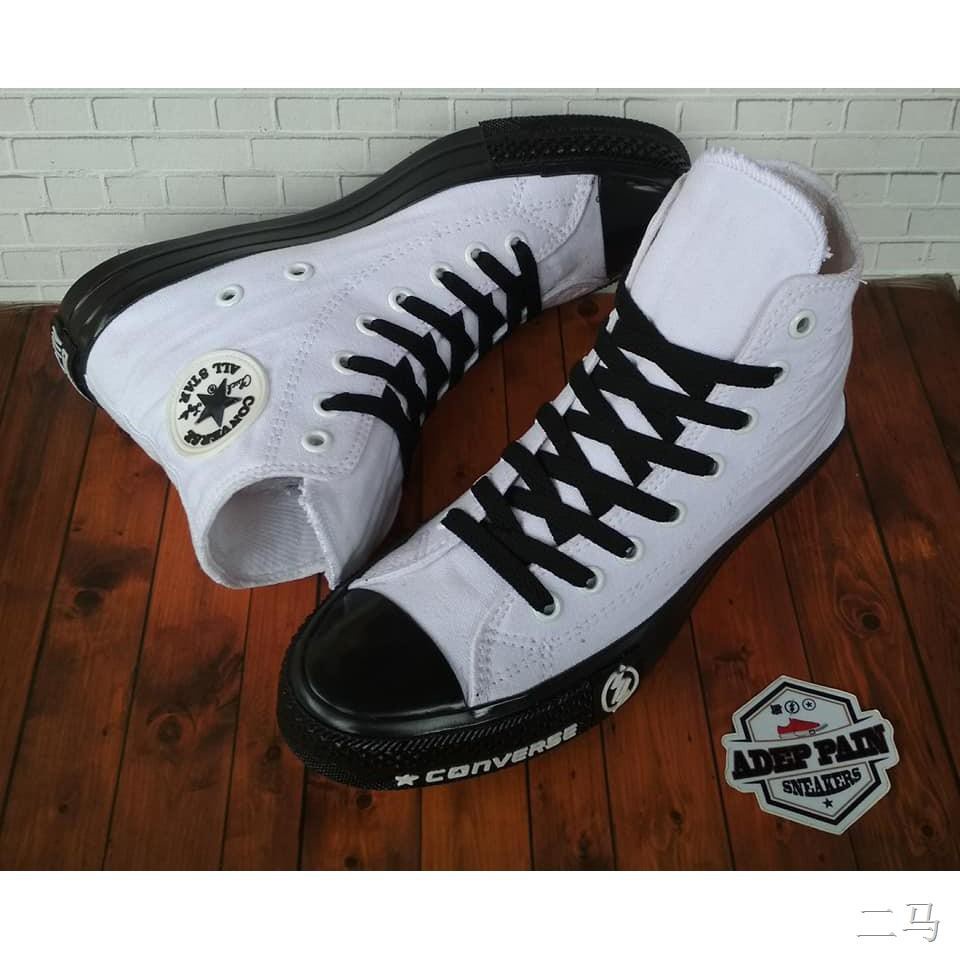Converse All Star High White Foxing Black Shoes