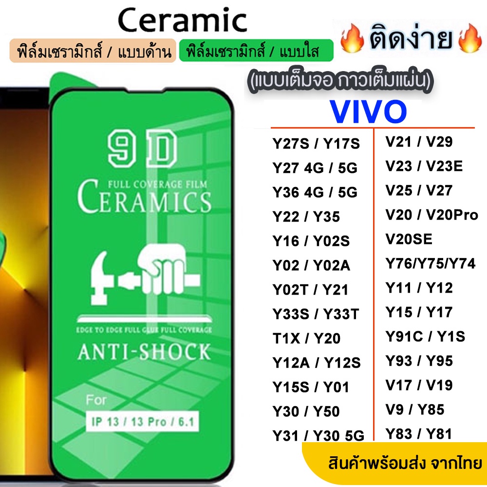 ฟิล์ม ราคาถุก สำหรับ VIVO Y27S Y27 Y36 Y22 Y35 Y16 Y02 Y02S Y02T Y21 T1X Y20 Y3S Y15S Y01 Y17S Y30 V21 Y76 Y91C Y11 015