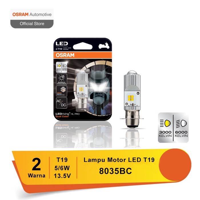 OSRAM T19 PRO H6 M5 5/6WATT OSRAM Dual Two 2 สีสีขาวใกล้สีเหลือง Far VERY BRIGHT รับประกันต้นฉบับ 10