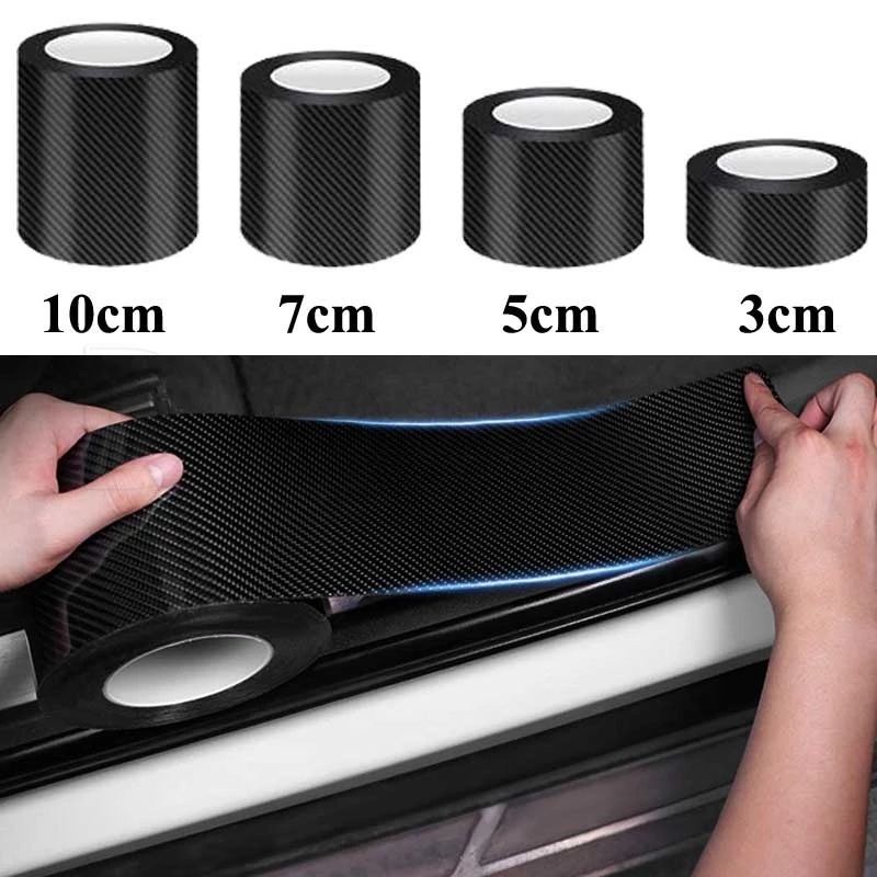 สติกเกอร์ฟิล์มคาร์บอนไฟเบอร์ 3D ป้องกันรอย 3 ซม. 5 ซม. 7 ซม. 10 ซม. สําหรับกระจกมองข้างรถยนต์ DIY