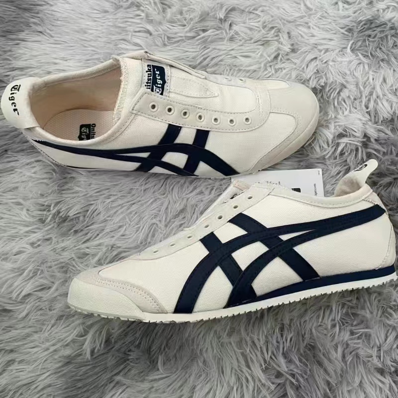Onitsuka ญี่ปุ่นน้ําหนักเบากีฬารองเท้าลําลองผ้าใบ Lazy Lace-Free ผู้ชายผู้หญิงรองเท้า