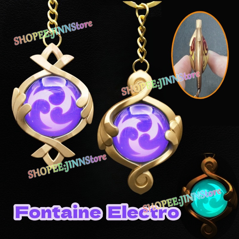 - Jinn - GENSHIN IMPACT Fontaine Hydro / Dendro / Cryo / Pyro / Electro / Geo / Nemo VISION พวงกุญแจ Fontaine Ousia & Pneuma VISION พวงกุญแจกระจกสองด้าน แบบเรืองแสง