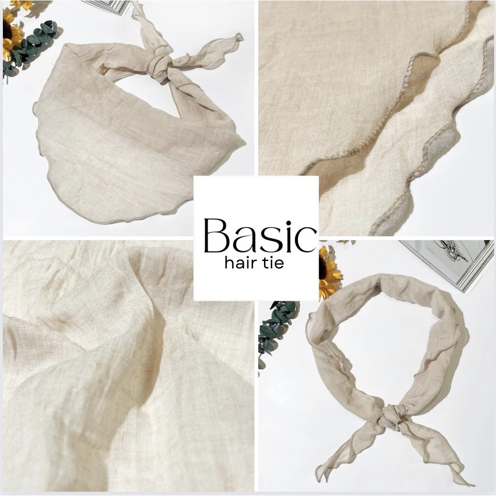🌷basic hairband🌷ที่คาดผม ที่คาดผมลายดอกไม้ ผ้าโพกหัวลูกไม้ H95