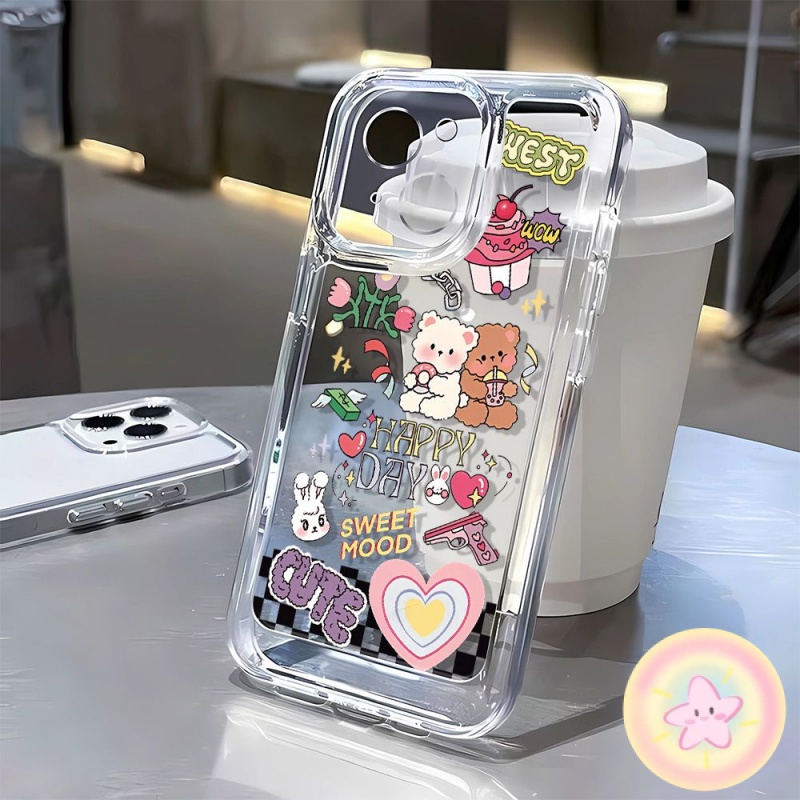 หมีคู่น่ารัก เคส OPPO A57 A77s A78 A79 5G A98 Reno 7 8 8Z 8T 10 Find X5 Pro realme  8 9i 10T 11 pro 