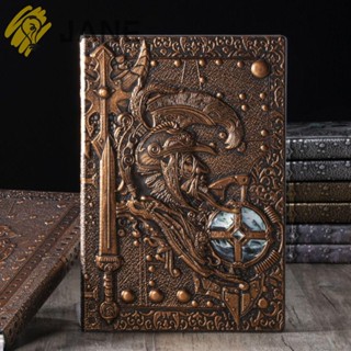 Jane สมุดโน้ตไดอารี่ ปกแข็ง ลายอัศวิน สไตล์วินเทจ สีบรอนซ์ 1…