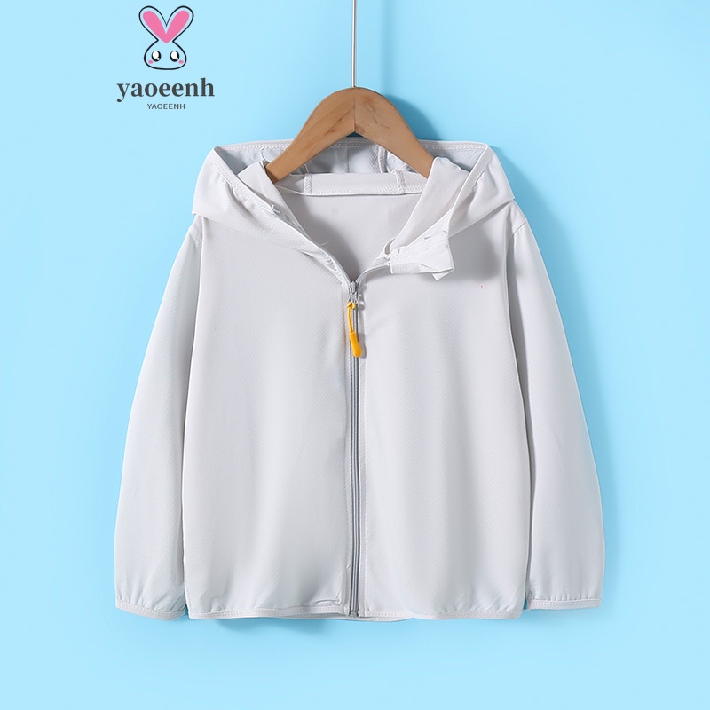 【YAOEENH】เสื้อแจ็กเก็ตคาร์ดิแกน มีฮู้ด แต่งซิป ขนาดเล็ก 100-160 ซม. ระบายอากาศได้ดี สีแคนดี้ แฟชั่นฤดูร้อน สําหรับเด็กผู้ชาย และเด็กผู้หญิง พร้อมส่ง