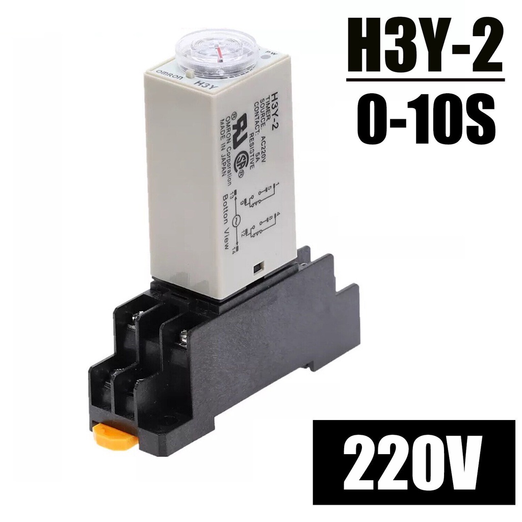 AC 220V H3Y -2 Timer Relay  Time Relay with Base Socket