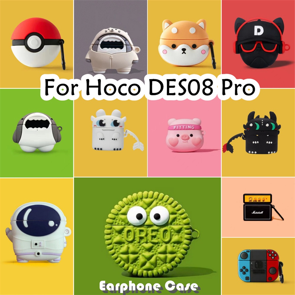 พร้อมส่ง! สําหรับ Hoco DES08 Pro เคส สร้างสรรค์ สามมิติ รูปแบบ นิ่ม ซิลิโคน หูฟัง เคส