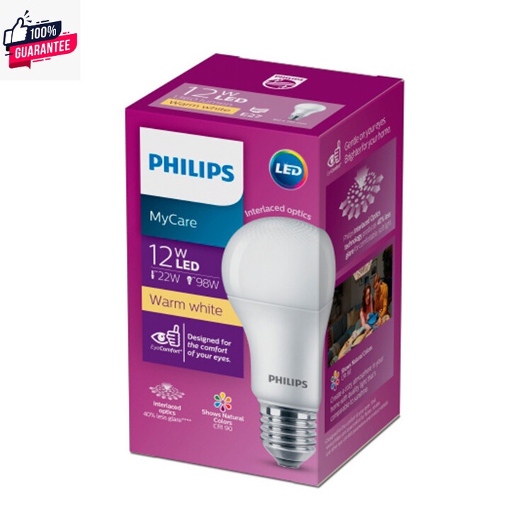 Philips Lighting หลอด LED PHILIPS 12 วัตต์ Warm White E27 3000K