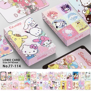 Sanrio Kuromi Hello Kitty Cinnamoroll Melody Photocard Double-sided Color Printing Lomo Card 30 ชิ้น ต่อกล่อง