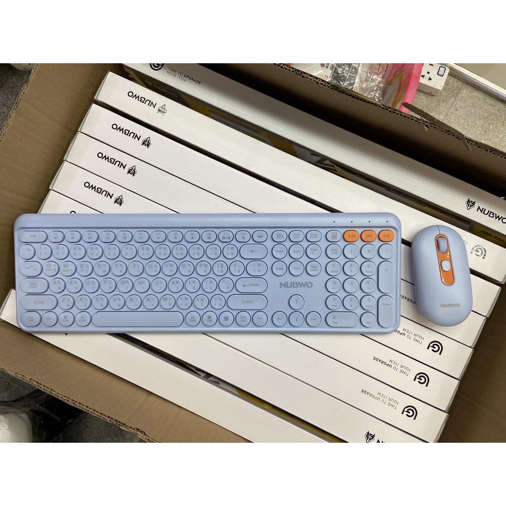 NUBWO NKM 638คีย์บอร์ดบลูทูธ+เมาส์ไร้สาย Wireless & Bluetoothมีให้เลือก 3 สี
