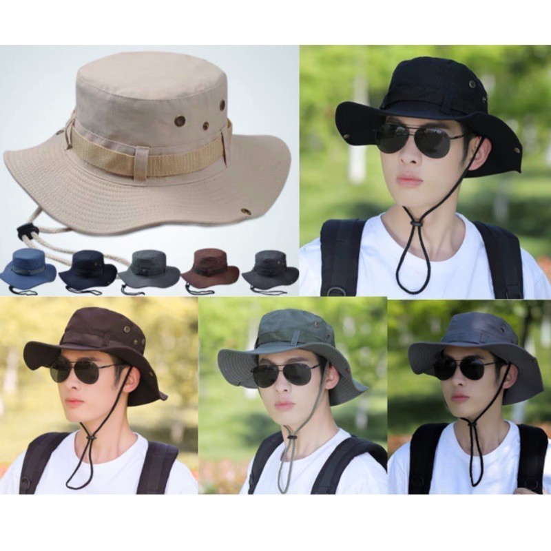 (XX) หมวกเดินป่ากันแดด ผ้าหนา