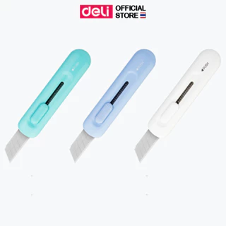คัตเตอร์จิ๋ว Deli คัตเตอร์ตัดกระดาษ คัตเตอร์พกพา ไซส์มินิ ขนาดเล็ก พกพาง่าย สีพาสเทล