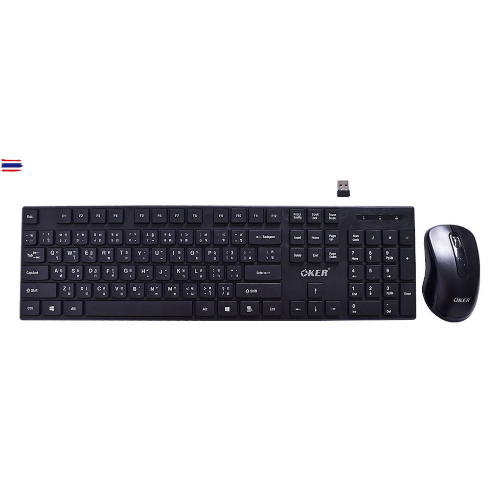 แท้ OKER K8800 DOMINATOR 2.4GHZ WIRELESS COMBO Mouse Keyboard ชุดคีย์อร์ดเม้าส์ไร้สาย เมาส์ คีย์อร์ด