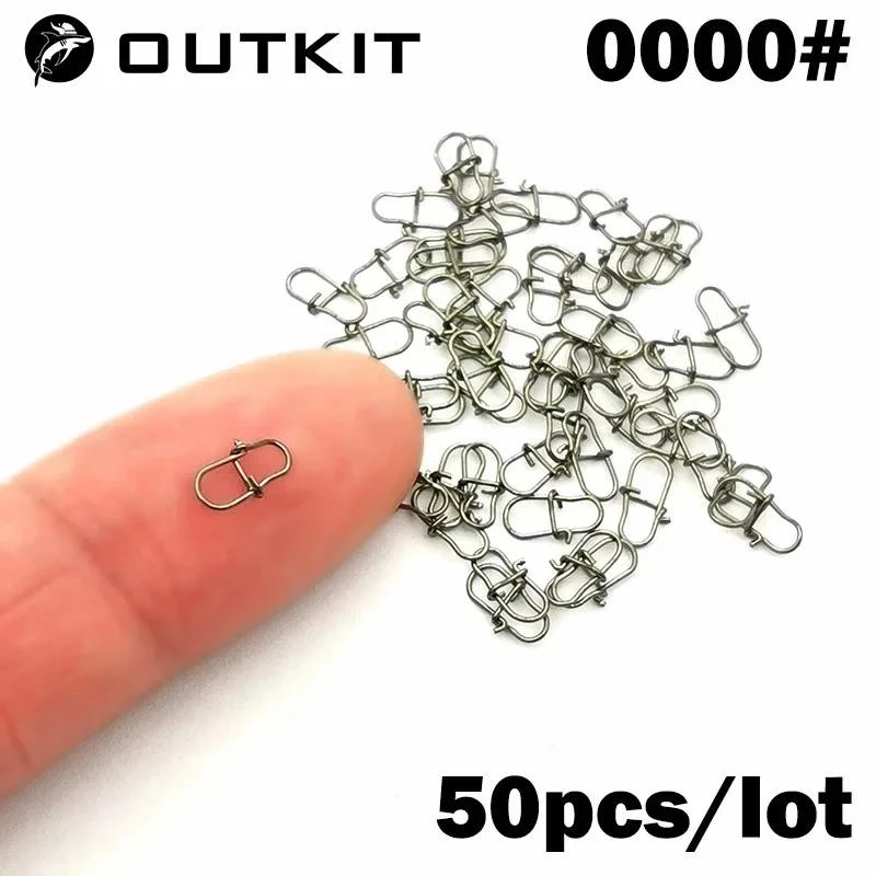 Outkit 50 ชิ้นสแตนเลส Pin หมุนอุปกรณ์ตกปลา Connector Lure คลิป Rolling Swivels Sea Fishing Tackle