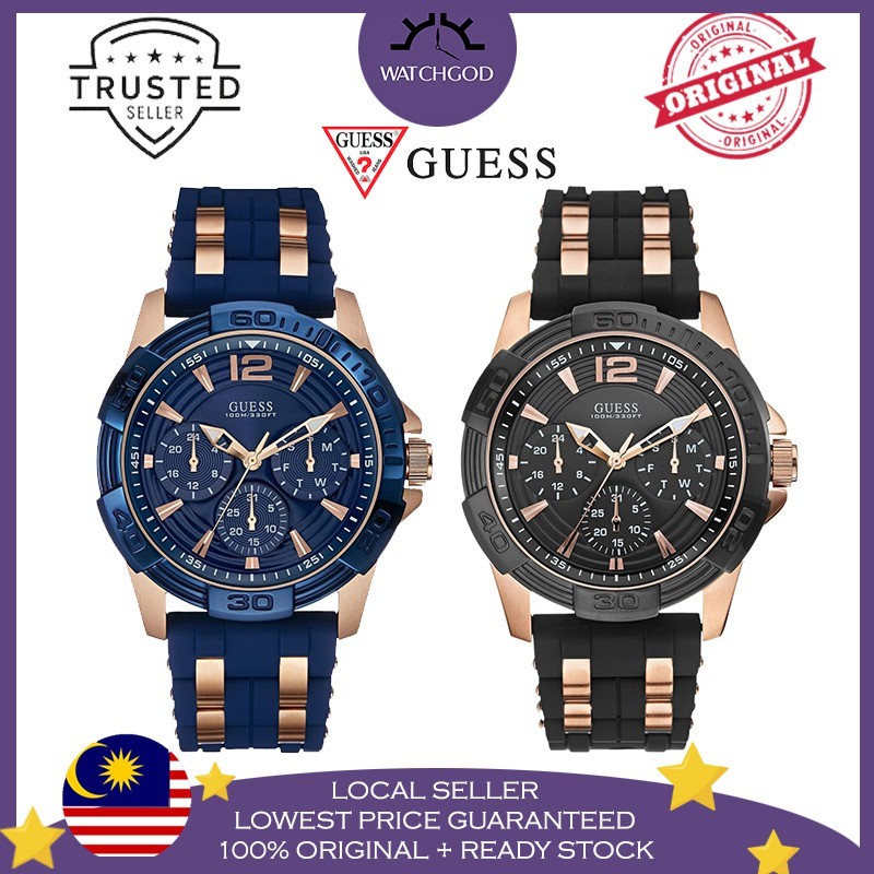 [100% Original & FREE BRACELET] Guess Masculine Multi Function Chronograph Men Watch Jam Tangan Lela