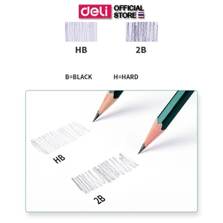 ดินสอไม้ Deli รุ่น 33311/33312 ดินสอ HB/2B ใช้ทำข้อสอบ ด้ามสีเขียว (จำหน่าย 1 ชุด / 10 แท่ง)