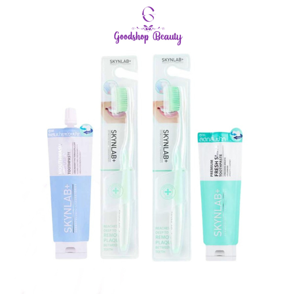 SKYNLAB+ Premium Slim Soft Toothbrush แปรงสีฟัน สกินแล็บ แถมยาสีฟัน 12g.