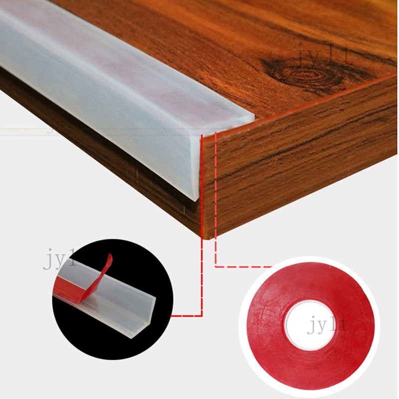 แถบปิดผนึกซิลิโคนรูปตัว L แถบปิดผนึกประตูกระจกแถบป้องกันด้านข้างโต๊ะมุมทนอุณหภูมิสูงป้องกันการชนกัน S