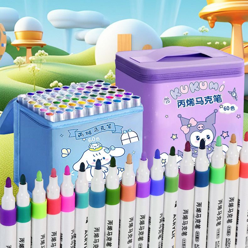 BEST MARKER MAKER CONTENTTS 24 ชิ้น (24 สี) / คุณภาพสูงพร้อม UNIQUE THEMED POUCH / ACRYLIC MERKER SE
