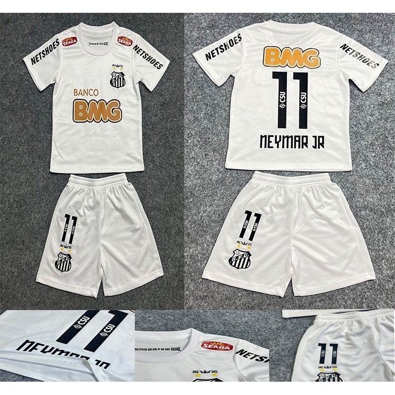 11-12 Santos Jersey Kids Training Football Jersey Neymar Retro Football Jersey