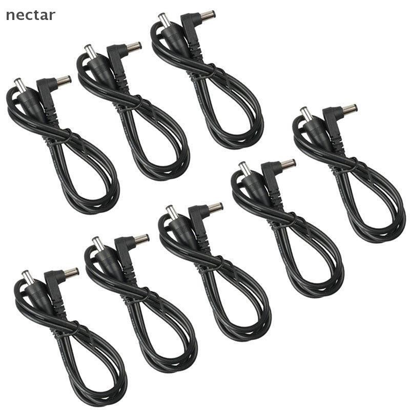 Tar 8 ชิ้น DC สายกีตาร์เหยียบ Patch Power Lead/cord 60 ซม. สีดํา Sizing 2.1 มม.N