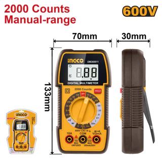 INGCO ดิจิตอลมัลติมิเตอร์ รุ่น DM360011 TRUR RMS 2000 หลัก Digital multimeter