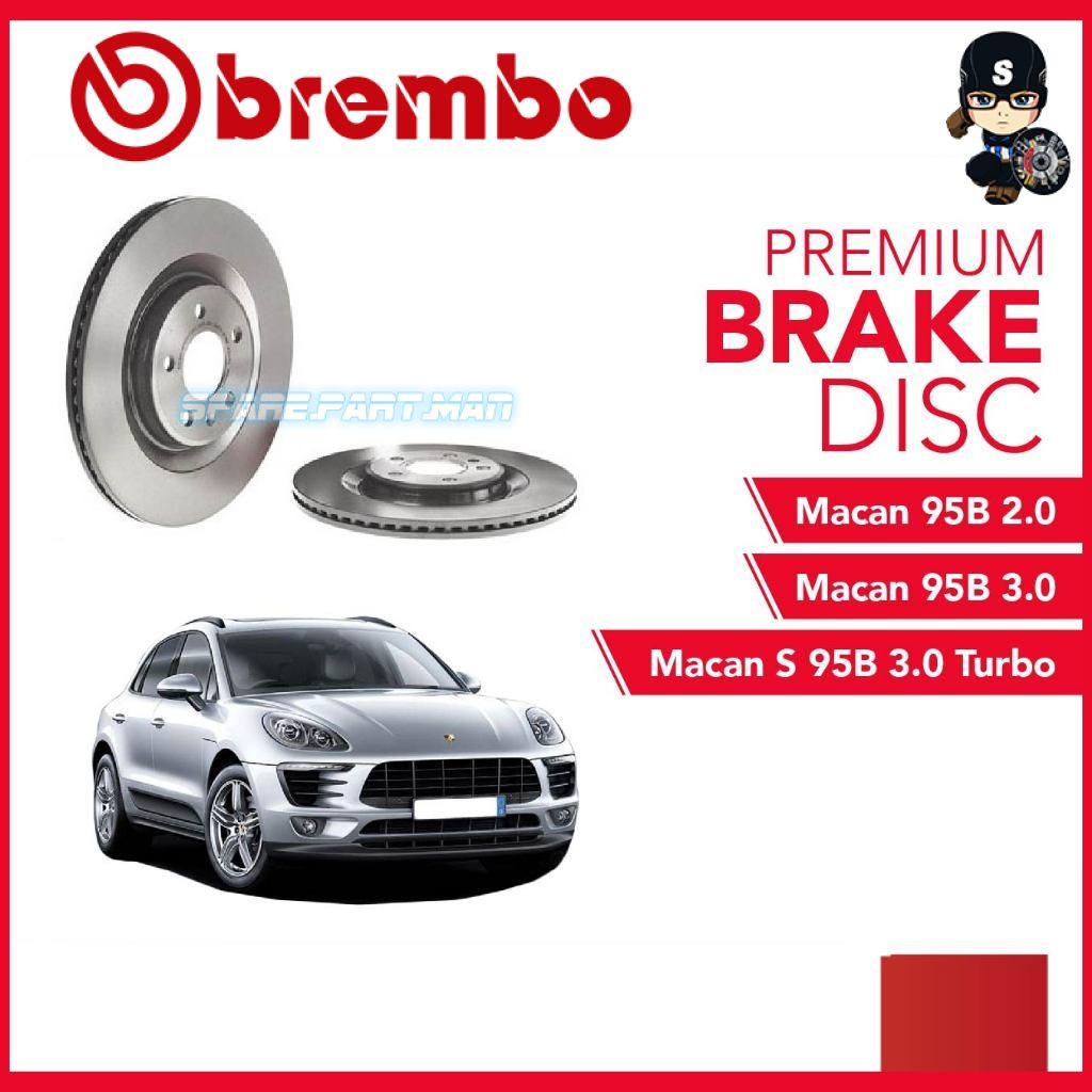 BREMBO โรเตอร์ด้านหลัง (2 ชิ้น) Porsche Macan 95B 2.0 Macan 95B 3.0 Macan S 95B15 3.0 Turbo