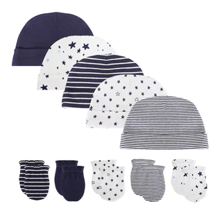 Kiddiezoom Unisex 0-6M ทารกแรกเกิดเด็กผู้หญิงหมวก + นวมชุดผ้าฝ้าย 100% หมวกนุ่มอุปกรณ์เสริมสําหรับเด็ก