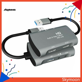 Skym* การ์ดจับภาพเสียง 4K USB เป็น HDMI คู่ รองรับไมโครโฟน