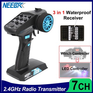 Neebrc 2.4GHZ 7CH เครื่องส่งสัญญาณวิทยุ ระบบส่งสัญญาณ รีโมตคอนโทรล / ไฟ led ระบบควบคุมตัวรับสัญญาณ สําหรับเรือ รถบังคับ