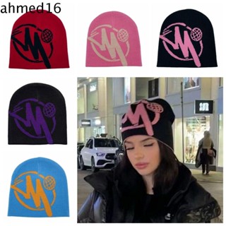 Ahmed หมวกบีนนี่ ผ้าถักโครเชต์ ลายตัวอักษร Minus Two Beanie สไตล์ฮิปฮอป