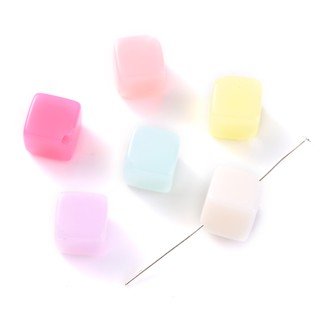 ลูกปัดอะคริลิค ทรงสี่เหลี่ยม ขนาด 10 มม. สีแคนดี้ สําหรับทํา…