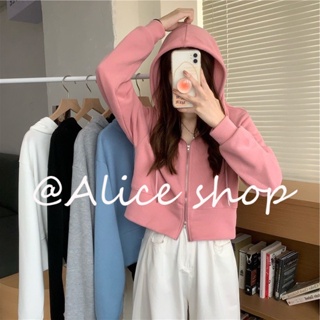 Alice  เสื้อผ้าผู้ญิง แขนยาว เสื้อฮู้ด คลุมหญิง สไตล์เกาหลี แฟชั่น  ทันสมัย ins Chic Stylish A98J6M6 36Z230909