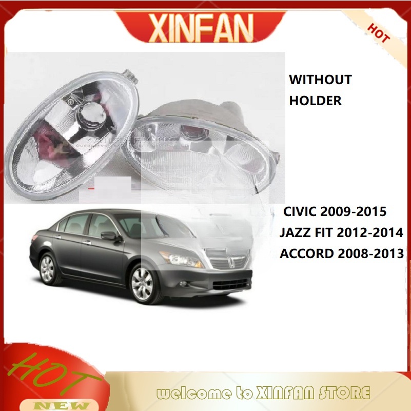 Xinfan ไฟตัดหมอกด้านหน้า ไม่มีที่จับ สําหรับ HONDA ACCORD 2008-2013 CIVIC FA1 FB2 FB3 2009-2015 JAZZ GE6/GE8 2012-2014