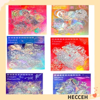 Hecceh สติกเกอร์โฮโลแกรม PET สีเงิน สําหรับตกแต่ง DIY 270 ชิ้น