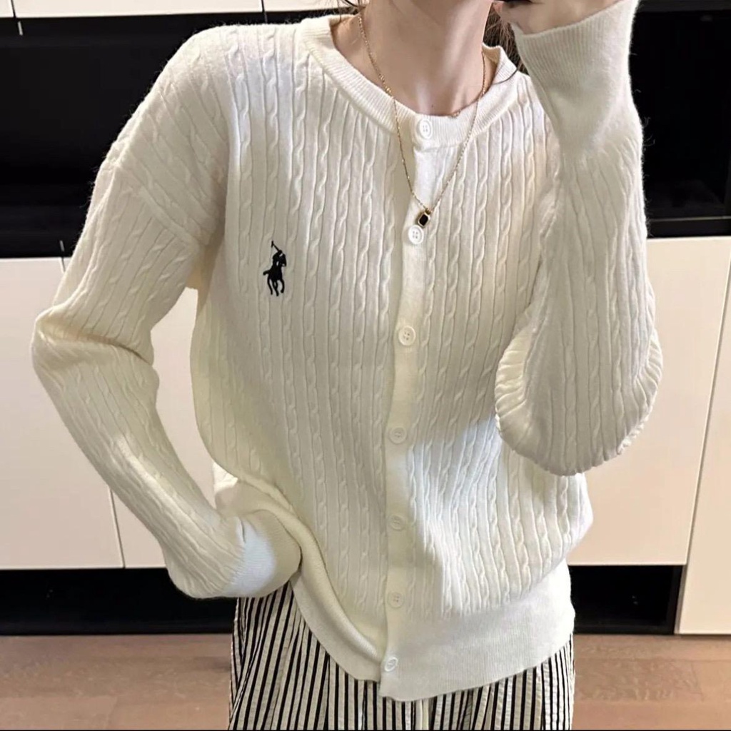 Xiao ใหม่ เสื้อแจ็กเก็ตคาร์ดิแกนกันหนาว แขนยาว ผ้าถัก ปักลายม้าโพนี่ แว็กซี่ แบบนิ่ม เข้ารูป สําหรับผู้หญิง