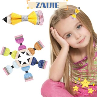 Zaijie24 กิ๊บติดผม รูปโบว์น่ารัก สีชมพู สไตล์ฝรั่งเศส ของขวัญ สําหรับนักเรียนหญิง 3 4 ชิ้น