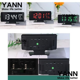 Yann1 นาฬิกาปลุกดิจิทัล อิเล็กทรอนิกส์ หน้าจอ Led เลื่อนกระจกได้ มีไฟกลางคืน ชาร์จ USB สําหรับตกแต่งบ้าน