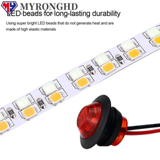 Myronghd ไฟสัญญาณเลี้ยว LED DC 12V กันน้ํา ทนทาน อุปกรณ์เสริม สําหรับรถบรรทุก 5 ชิ้น