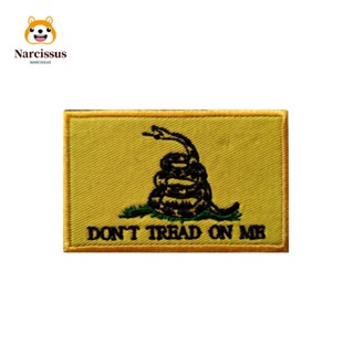 Narcissus แผ่นสติกเกอร์ PVC ปักลาย Dont Tread on Me สําหรับตกแต่งบ้าน