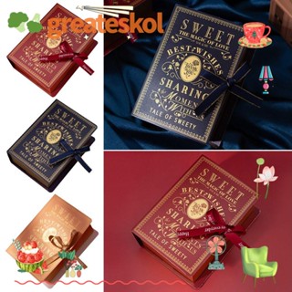 Greateskol กล่องบรรจุภัณฑ์ กล่องของขวัญ DIY รูปหนังสือ 3 ชิ้น