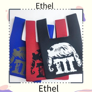 Ethel1 กระเป๋าสะพายไหล่ กระเป๋าถือ ผ้าถัก สีตัดกัน อเนกประสงค์ สําหรับใส่โทรศัพท์มือถือ