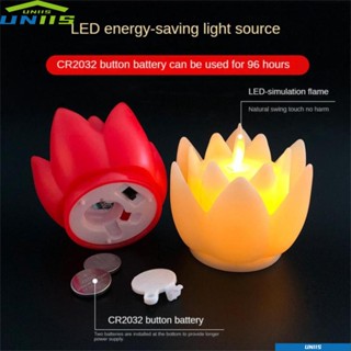 Uniis โคมไฟเทียน Led รูปดอกบัว แนวโรแมนติก สําหรับตกแต่งเทศกาล