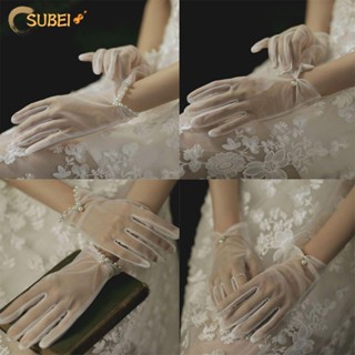 Sukaa ถุงมือลูกไม้ สไตล์วินเทจ สําหรับเจ้าสาว 1 คู่