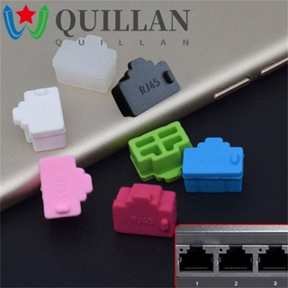 Quillan ฝาครอบพอร์ตฮับอีเธอร์เน็ต RJ45 กันฝุ่น ทนทาน สําหรับแล็ปท็อป 10 ชิ้น ต่อล็อต