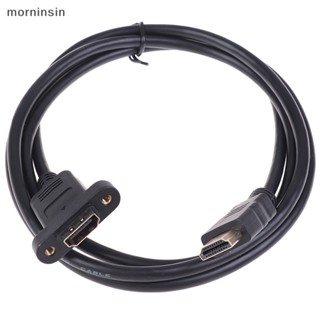 Morn สายเคเบิลต่อขยาย HDMI ตัวผู้ เป็นตัวเมีย ชุบทอง พร้อมสกรูยึดแผง EN 1 ชิ้น