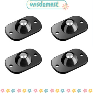 WISDOMEST ลูกรอกหมุนได้ 360 องศา สเตนเลส สีดํา ขนาดเล็ก สําหรับเฟอร์นิเจอร์ 4 ชิ้น