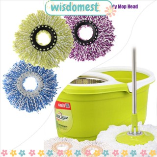 WISDOMEST หัวไม้ถูพื้น 360 องศา สําหรับบ้าน และที่อยู่อาศัย° แปรงไมโครไฟเบอร์ หมุนได้ แบบเปลี่ยน