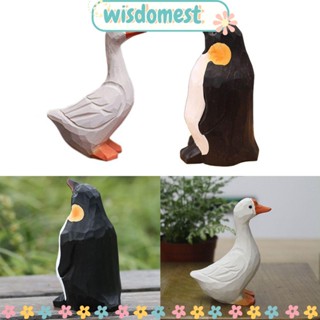 WISDOMEST รูปปั้นสัตว์ เพนกวิน ห่าน สีขาว สําหรับตกแต่งบ้าน